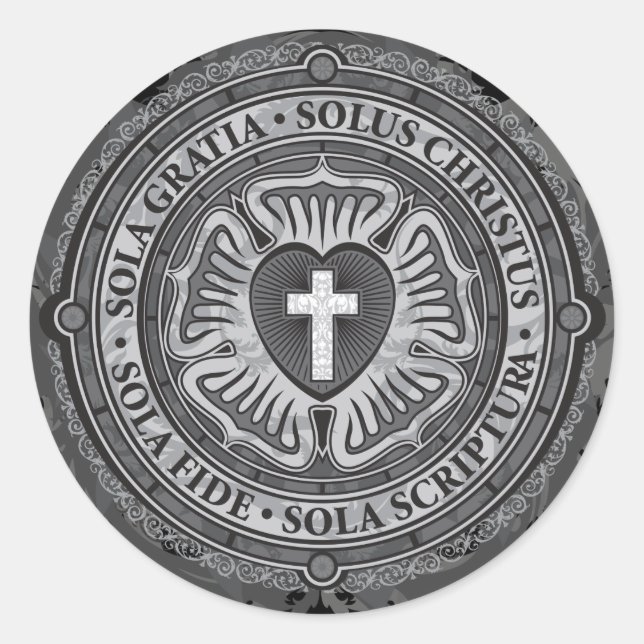 Adesivo Redondo "PRESENTES CRISTÃOS" Luther Rosa Christian Jesus (Frente)