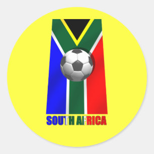 Adesivo Redondo Presentes da bola de futebol de África do Sul par