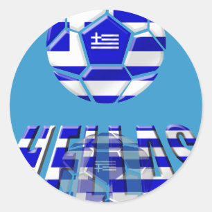 Adesivo Redondo Presentes da bola de futebol do logotipo de Hélad
