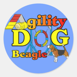 Adesivo Redondo Presentes de Agilidade de Beagle