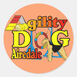 Adesivo Redondo Presentes de Airedale_Agility