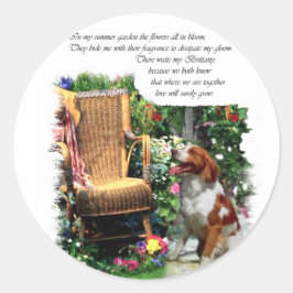 Adesivo Redondo Presentes de Arte Brittany Spaniel Americanos