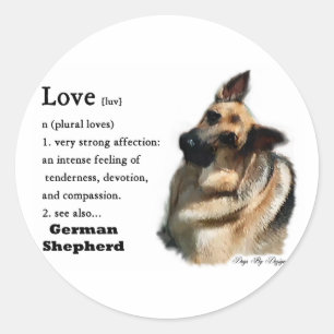Adesivo Redondo Presentes de arte de German shepherd