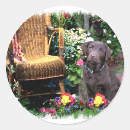 Adesivo Redondo Presentes de Arte Labrador Retriever