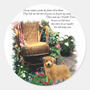 Adesivo Redondo Presentes de Arte Norfolk Terrier