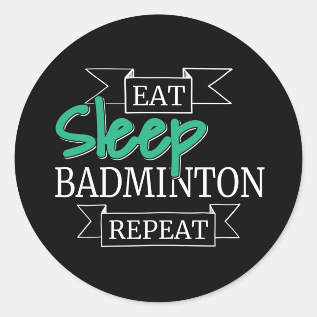 Adesivo Redondo Presentes de Badminton (Frente)