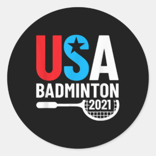 Adesivo Redondo Presentes de Badminton Americano 2021 EUA Para Bad