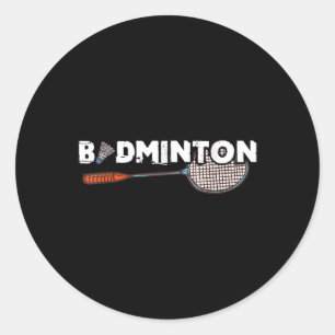 Adesivo Redondo Presentes de Badminton Com Raquete de Badminton Fo