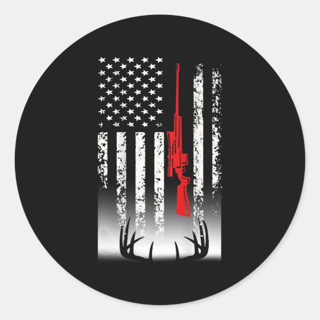 Adesivo Redondo Presentes de caçadores de veados (Frente)