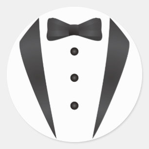 Adesivo Redondo Presentes de casamento e adereços de Tuxedo