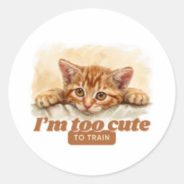 Adesivo Redondo Presentes de Cat Quirky para Amantes de os animais