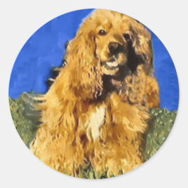 Adesivo Redondo Presentes de Cocker Spaniel