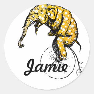 Adesivo Redondo Presentes de elefante de circo