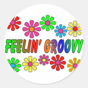 Adesivo Redondo Presentes de "Feelin' Groovy" de 1970
