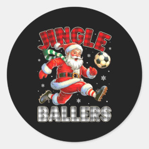 Adesivo Redondo Presentes de Futebol do Papai Noel Jingle Ballers