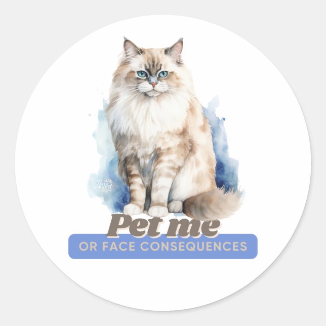 Adesivo Redondo Presentes de Gatinhos Cômicos para Adolescentes de (Frente)