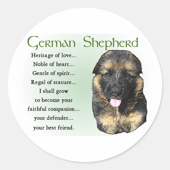 Adesivo Redondo Presentes de german shepherd (Frente)