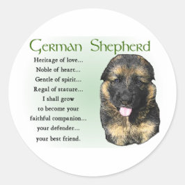 Adesivo Redondo Presentes de german shepherd