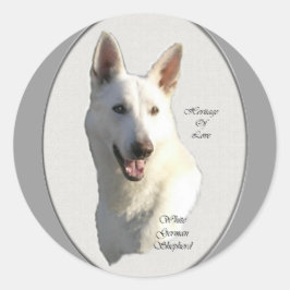 Adesivo Redondo Presentes de German shepherd Branco