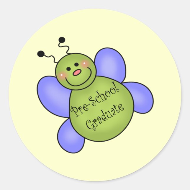 Adesivo Redondo Presentes de graduação pré-escolar (Frente)