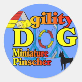 Adesivo Redondo Presentes de Miniatura_Pinscher_Agilidade