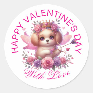 Adesivo Redondo Presentes De namorados - Puppy Adorável Pawsitivam