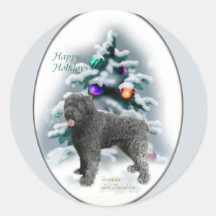 Adesivo Redondo Presentes de Natal Bouvier des Flandres