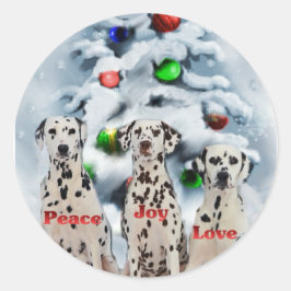 Adesivo Redondo Presentes de Natal Dalmáticos