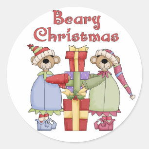 Adesivo Redondo Presentes de Natal de Beary