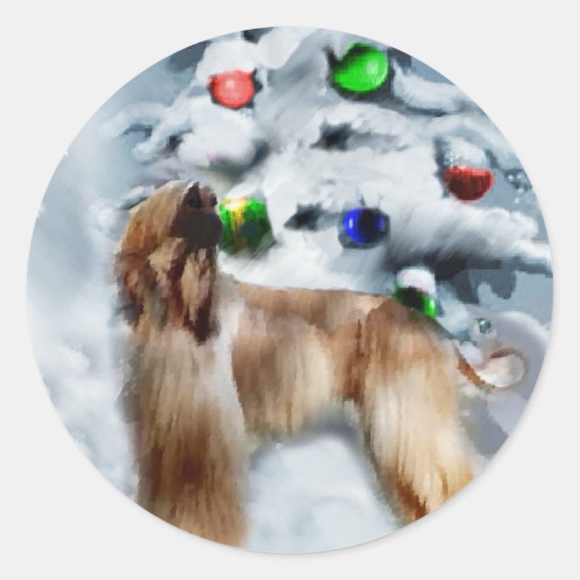 Adesivo Redondo Presentes de Natal de Caça Afegã (Frente)