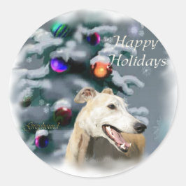 Adesivo Redondo Presentes de Natal de Greyhound