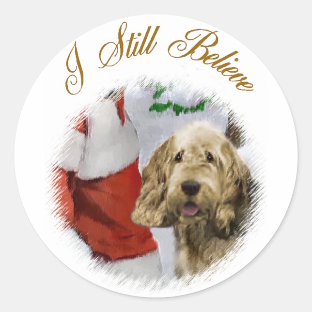 Adesivo Redondo Presentes de Natal de Otterhound (Frente)