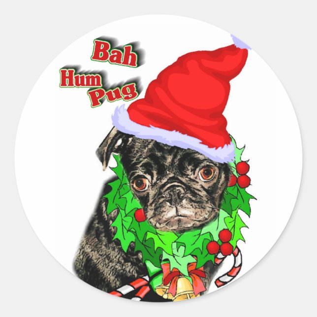 Adesivo Redondo Presentes de Natal Engraçados (Frente)