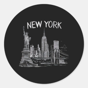 Adesivo Redondo Presentes de Nova York para Homens Mulheres Cidade