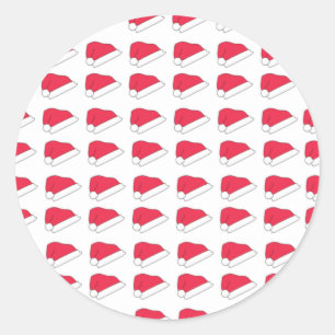 Adesivo Redondo Presentes de Padrão de Chapéu do Papai Noel