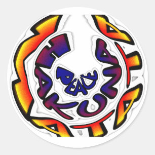 Adesivo Redondo Presentes de Peace Hakuna Matata