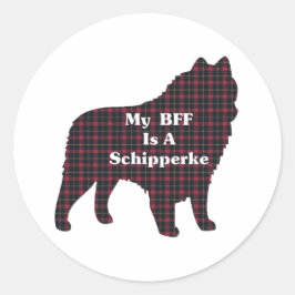 Adesivo Redondo Presentes de Schipperke BFF