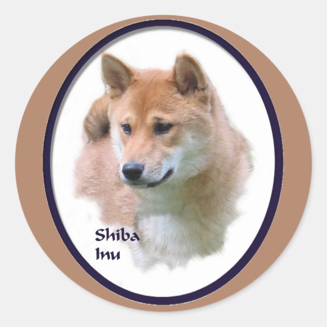 Adesivo Redondo Presentes de Shiba Inu (Frente)