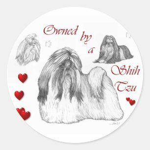 Adesivo Redondo Presentes de Shih Tzu Lovers