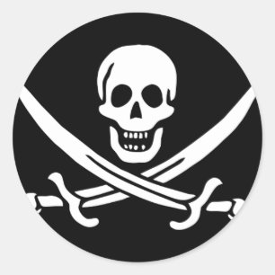 Adesivo Redondo Presentes de Sinalizador de Pirata