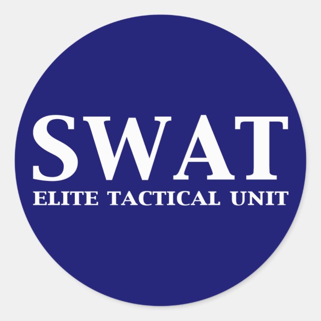 Adesivo Redondo Presentes de Unidade Tática de Elite SWAT (Frente)