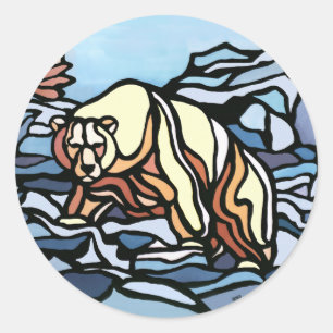 Adesivo Redondo Presentes de Urso Tribal