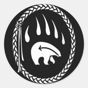 Adesivo Redondo Presentes de Urso Tribal