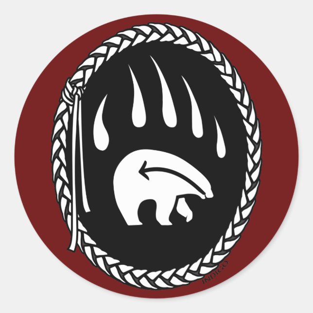 Adesivo Redondo Presentes de Urso Tribal (Frente)