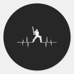Adesivo Redondo Presentes Divertidos de Ecg para Amantes de Cricke