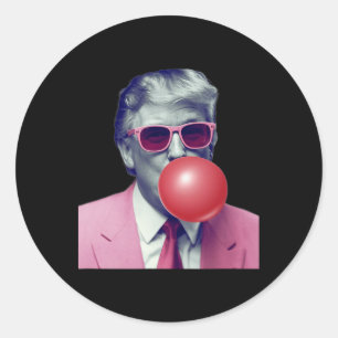 Adesivo Redondo Presentes Divertidos Trump Bubble Gum Yum