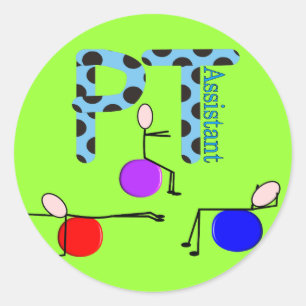 Adesivo Redondo Presentes do Assistente de Terapia Física