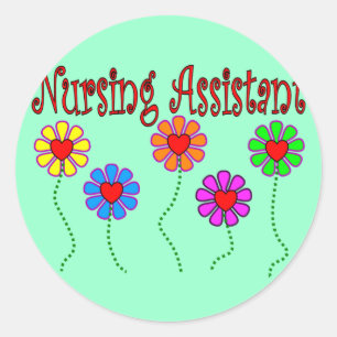 Adesivo Redondo Presentes do assistente dos cuidados--Design