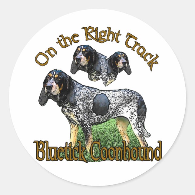 Adesivo Redondo Presentes do Bluetick Coonhound (Frente)