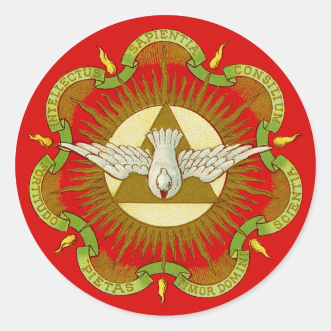 Adesivo Redondo Presentes do Espírito Santo (BK 026) (Estilo 2a) (Frente)